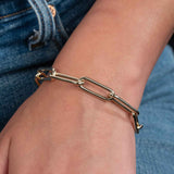 Paperclip Chain Bracelet, 14K Yellow Gold