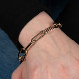 Paperclip Chain Bracelet, 14K Yellow Gold