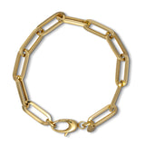 Large Link Paperclip Bracelet, 14K Yellow Gold