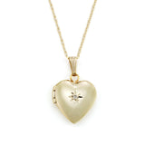 Girl's Heart Locket, Diamond Accent, 14 Karat Yellow Gold