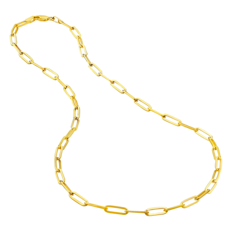 Paperclip Chain, Solid, 16 Inches, 14K Yellow Gold