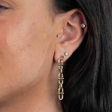 Oval Links Dangle Earrings, 14K Yellow Gold