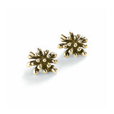 Fireworks Button Earrings, 14K Yellow Gold