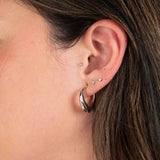 Two-Tone Overlapping Hoop Earrings, 14K Gold
