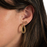 Looping Spiral Hoop Earrings, .60 Inch, 14K Yellow Gold