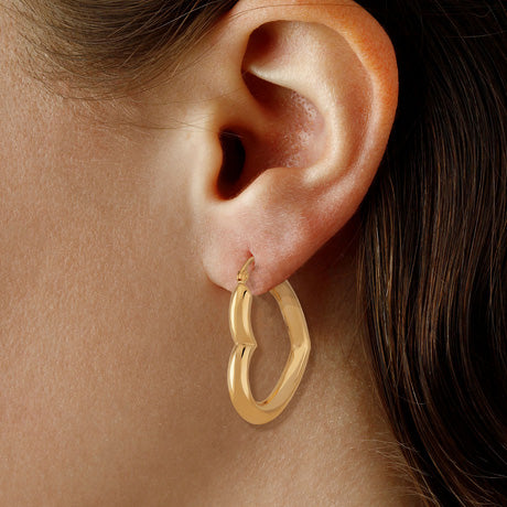 Open-Heart Hoop Earrings, Sterling Silver, 1-Inch Diameter – EFG