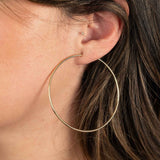 Lightweight Hoop Earrings, 2.25 Inches, 14K Yellow Gold