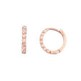 Tiny Textured Huggie Hoops, .45 Inch, 14K Rose Gold