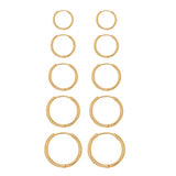 Hinged Solid Hoop Earrings, .65 Inch, 14 Yellow Gold