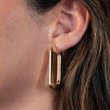 Bold Squared Hoop Earrings, 18K Yellow Gold