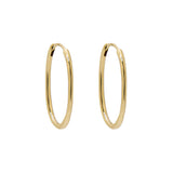 Hinged Solid Oval Hoop Earrings, .60  Inch, 14 Yellow Gold