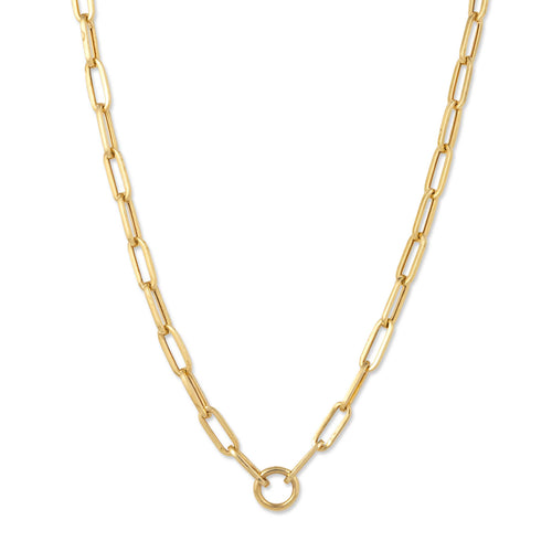 Oval Link Chain Necklace, 17 Inches, 14K Yellow Gold