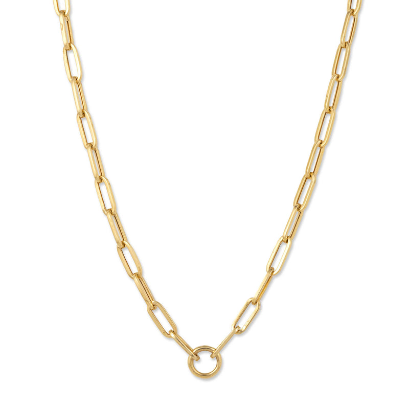 Oval Link Chain Necklace, 17 Inches, 14K Yellow Gold