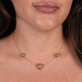 Interlocking Circles Chain Necklace, 18 Karat Gold