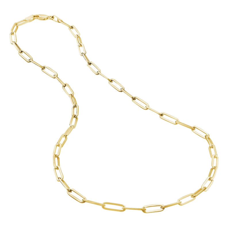 Paperclip Chain, Solid, 20 Inches, 14K Yellow Gold