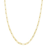Paperclip Chain, Solid, 20 Inches, 14K Yellow Gold