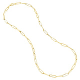 Paperclip Chain, Hollow, 20 Inches, 14K Yellow Gold