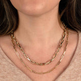 Paperclip Chain, Hollow, 20 Inches, 14K Yellow Gold