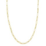 Paperclip Chain, Hollow, 20 Inches, 14K Yellow Gold