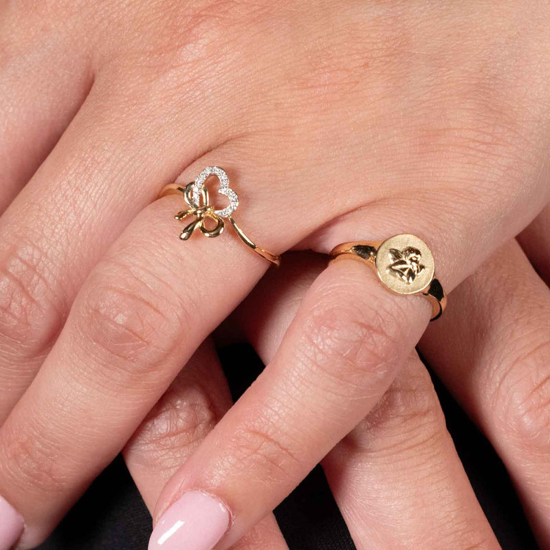 Cherub Child's Ring, Size 4, 14K Yellow Gold