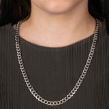 Flat Link Chain, 24 Inches, Sterling Silver With Rhodium Plating