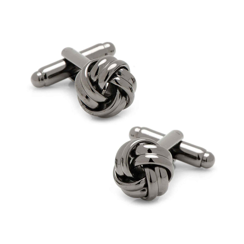 Knot Design Cufflinks, .30 Inch, Gunmetal Finish