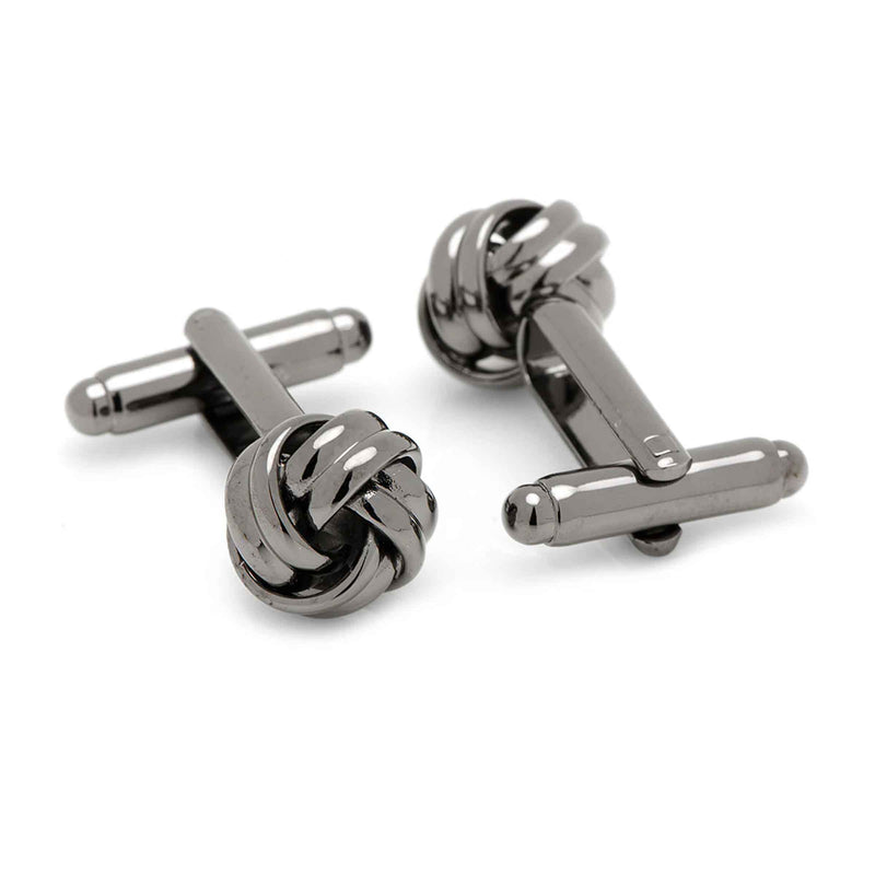 Knot Design Cufflinks, .30 Inch, Gunmetal Finish