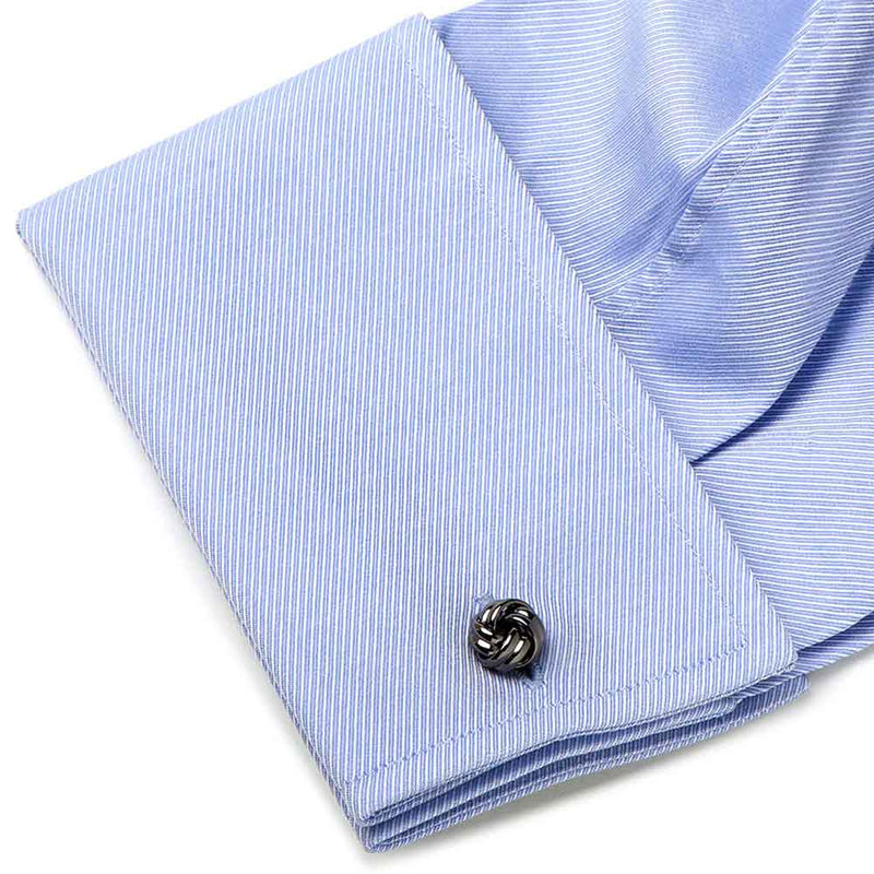 Knot Design Cufflinks, .30 Inch, Gunmetal Finish