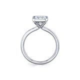 Mounting for Emerald Cut Diamond Engagement Ring, Platinum