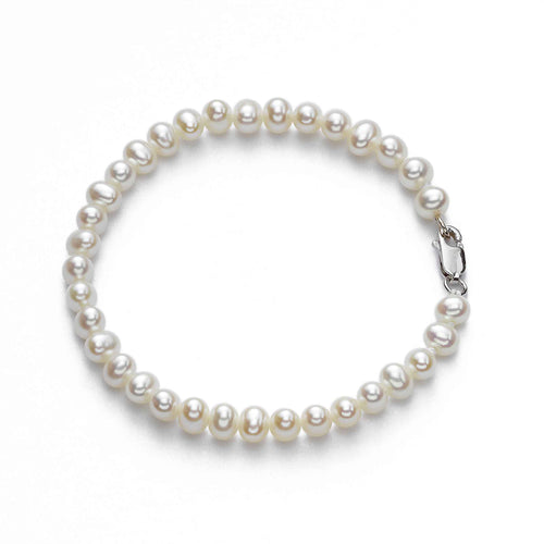 Freshwater Potato Pearls, 6.5MM Bracelet, 8 Inches, Sterling Silver