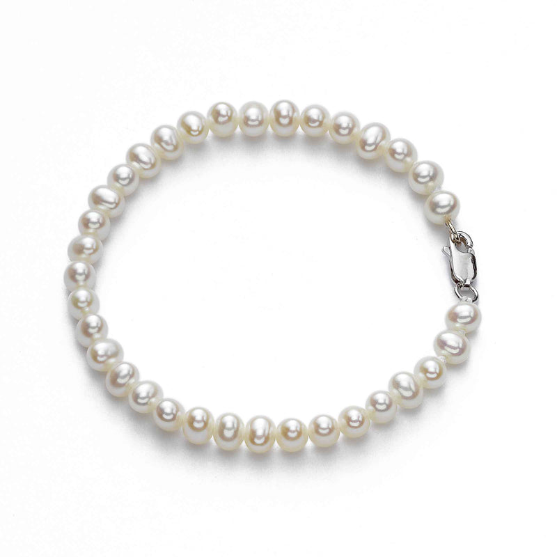 Freshwater Potato Pearls, 6.5MM Bracelet, 8 Inches, Sterling Silver