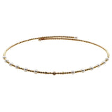 Flexible Pearl Choker Station Necklace, 18K Yellow Gold