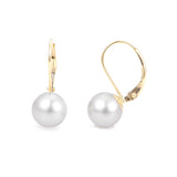 Akoya Cultured Pearl Drop Earrings, 8MM, 14K Yellow Gold