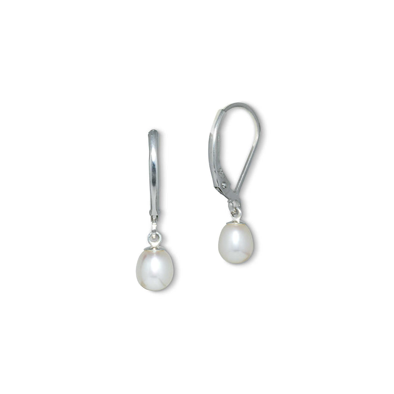 Freshwater Cultured Pearl Drop Earrings, Sterling Silver
