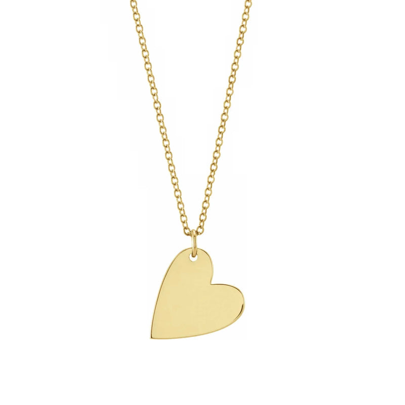 Lucky Heart Charm Necklace, 14K Yellow Gold