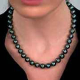 Natural Color Tahitian Cultured Pearl Necklace, 18 Inches