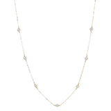 Child's 4MM Pearls Station Necklace, 15 Inches, 14K Yellow Gold