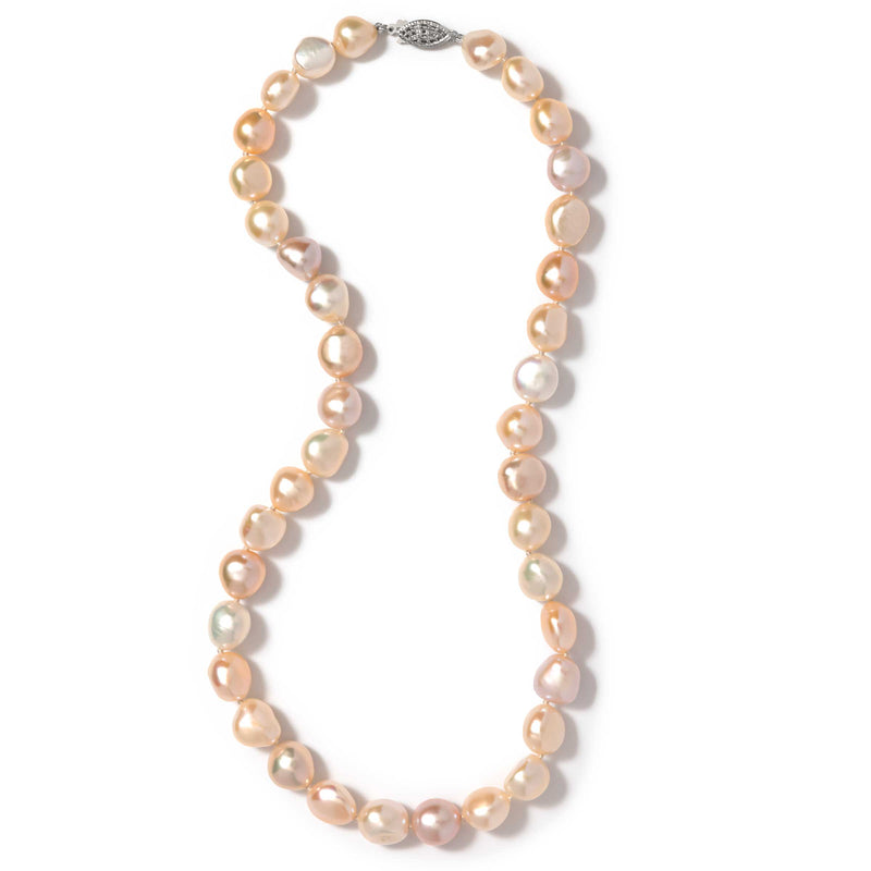 Baroque Pale Pinks Cultured Pearl Necklace, 18 Inches