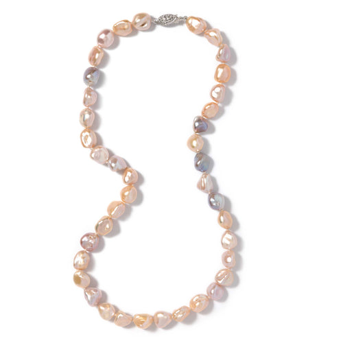 Pinks and Pale Tone Cultured Pearl Necklace, 18 Inches
