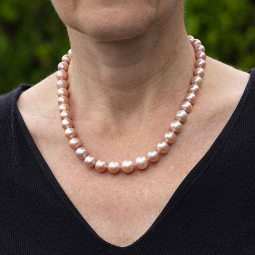 Natural Pink 9-11 MM Pearl Necklace, 18 Inches