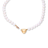 Freshwater Cultured Pearls, 4-4.5 mm, With Gold Heart Clasp, 14K Yellow Gold