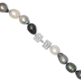 Large Tahitian Pearls with Deco Style Diamond Clasp, 14K White Gold