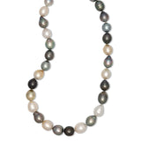Tahitian and White South Sea Cultured Pearl Necklace, 18 Inches
