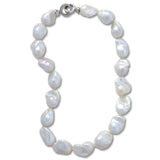 Large Baroque Cultured Pearl Necklace, 18 Inches, Sterling Silver