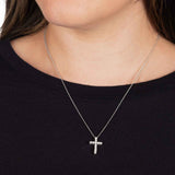 Shared Prong Diamond Cross, .50 Carat, 14K White Gold