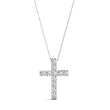 Shared Prong Diamond Cross, .22 Carat Total, 14K White Gold