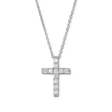 Shared Prong Diamond Cross, .22 Carat Total, 14K White Gold