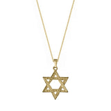 Textured Star of David Pendant, 14K Yellow Gold