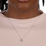 Diamond Star of David Pendant, .45 Inch, 14K White Gold