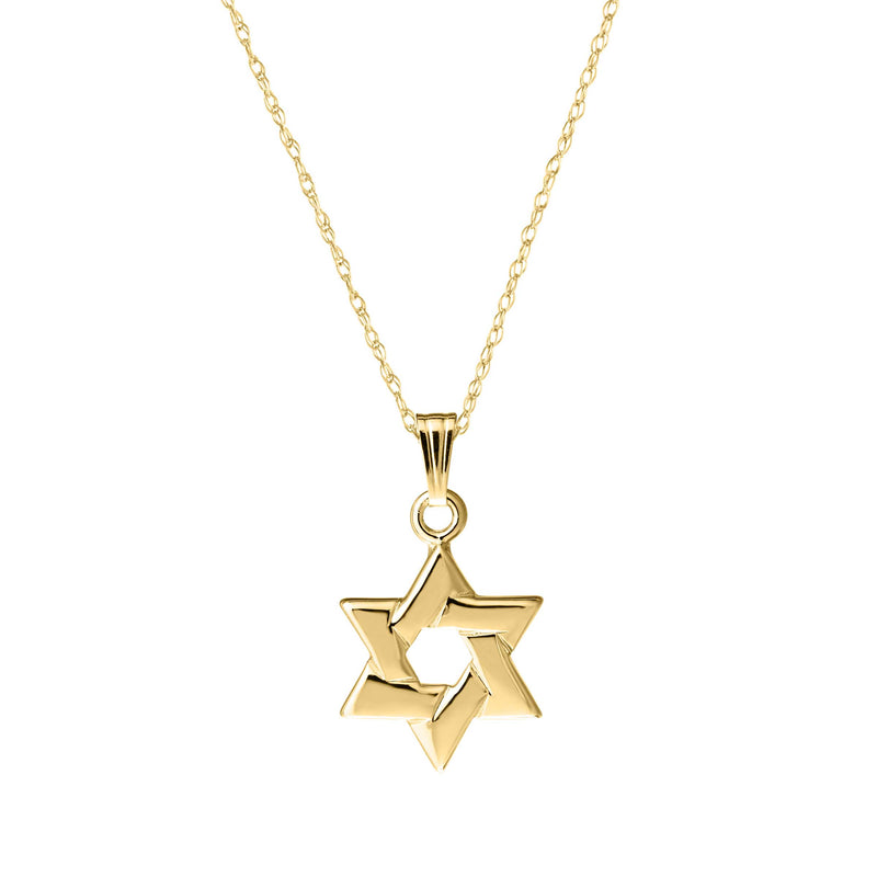 Dimensional Star of David Pendant, 14K Yellow Gold
